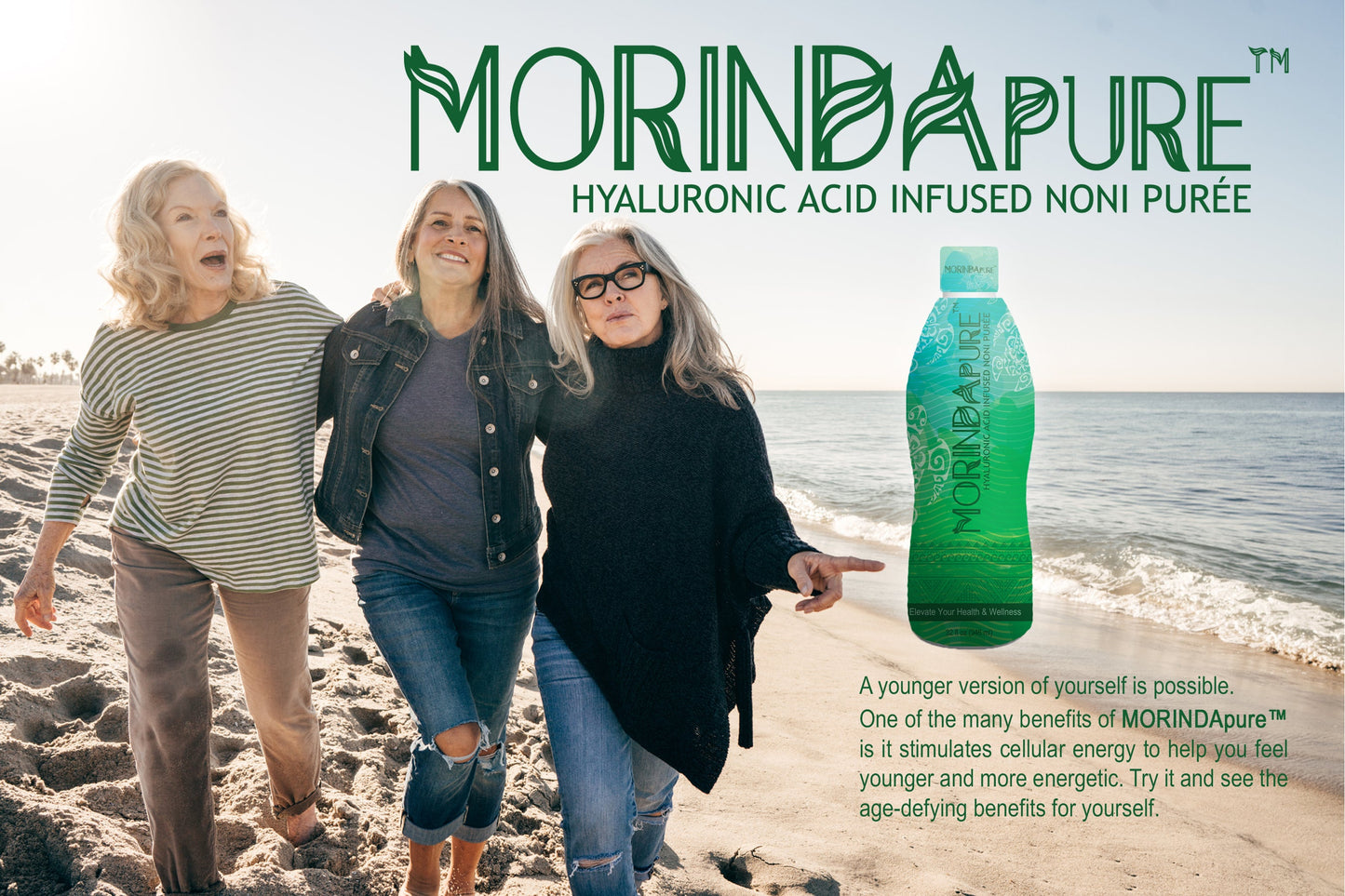 MORINDApure 32oz - Hyaluronic Acid Infused Noni Puree